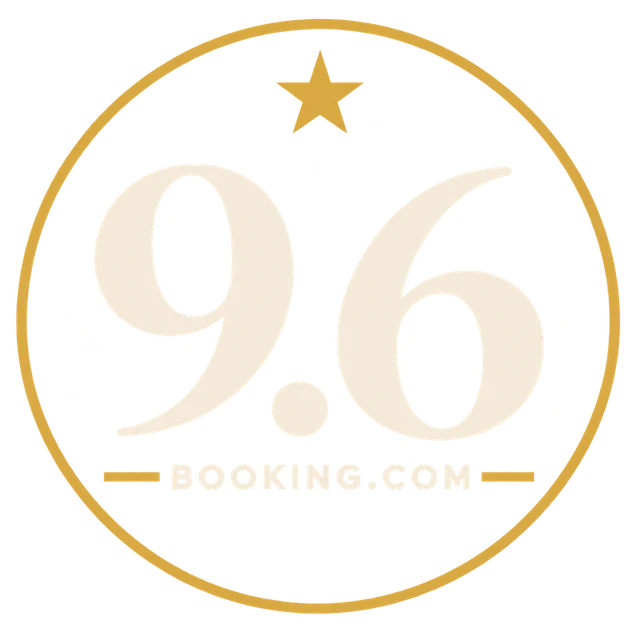 Booking.com guest rating, 9.6 out of 10