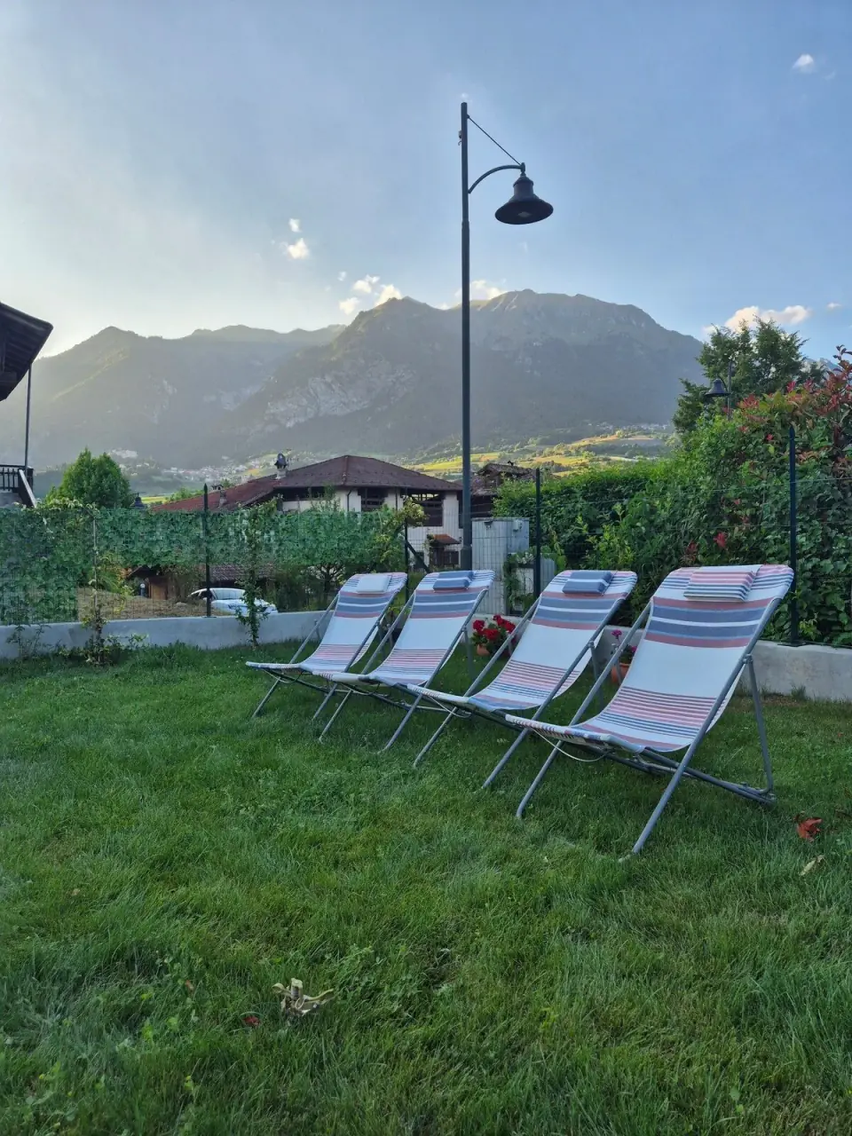 Outdoor seating in the private garden