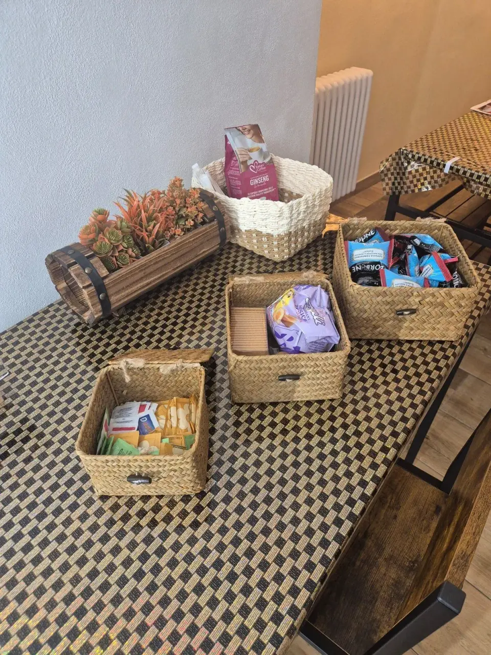 Guest refreshments prepared for arrival