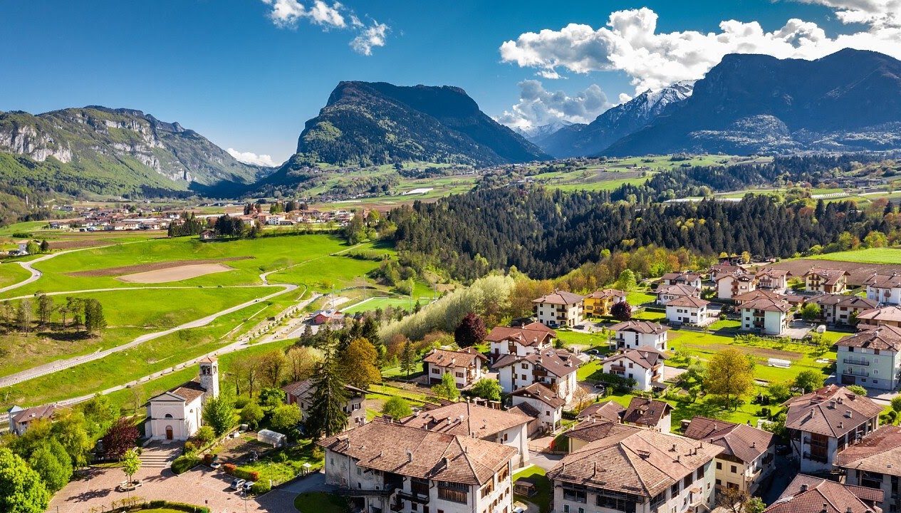 Comano Terme mountain and valley views in Trentino