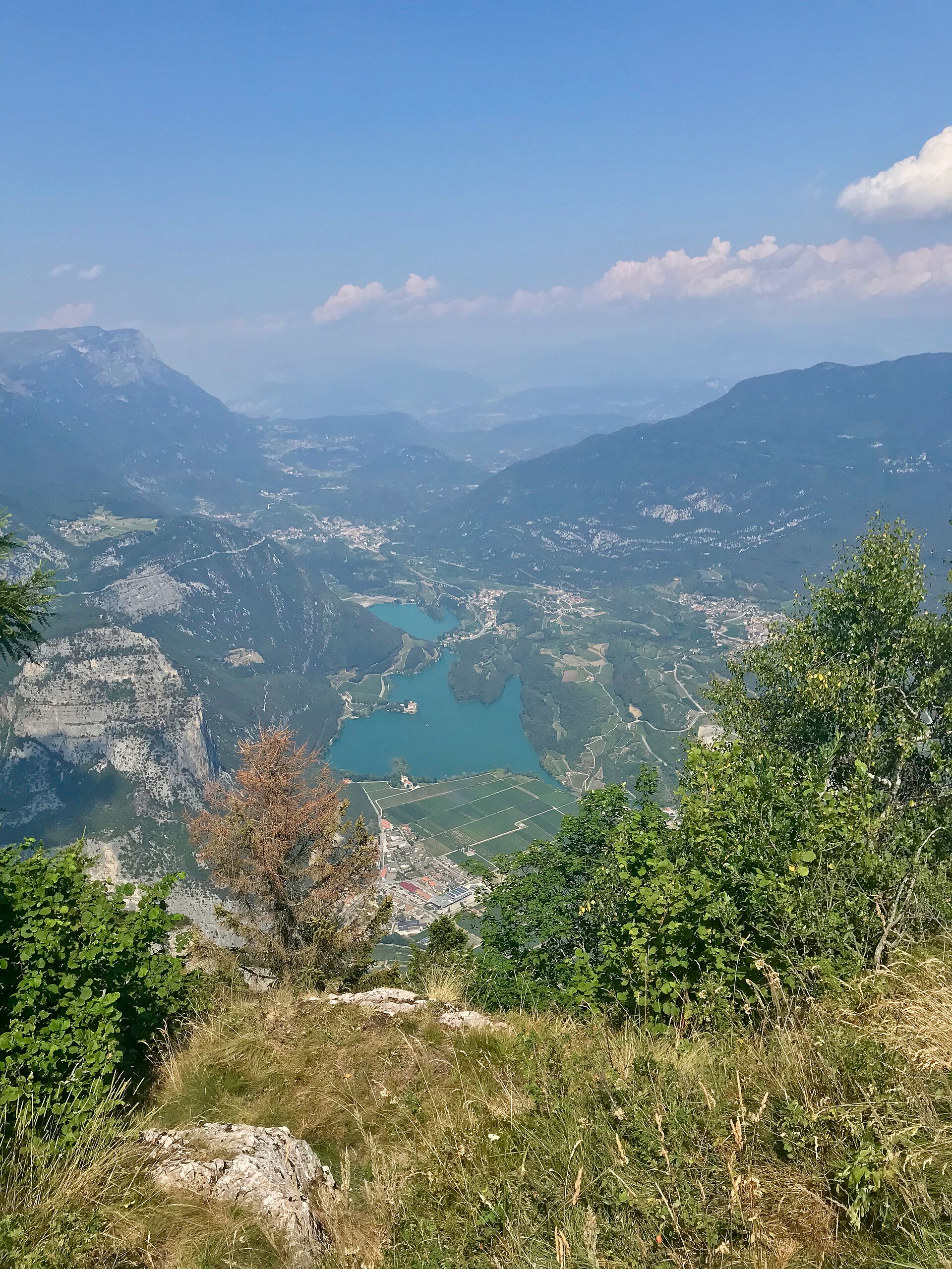View from Monte Casale over the Valle dei Laghi and its blue lakes
