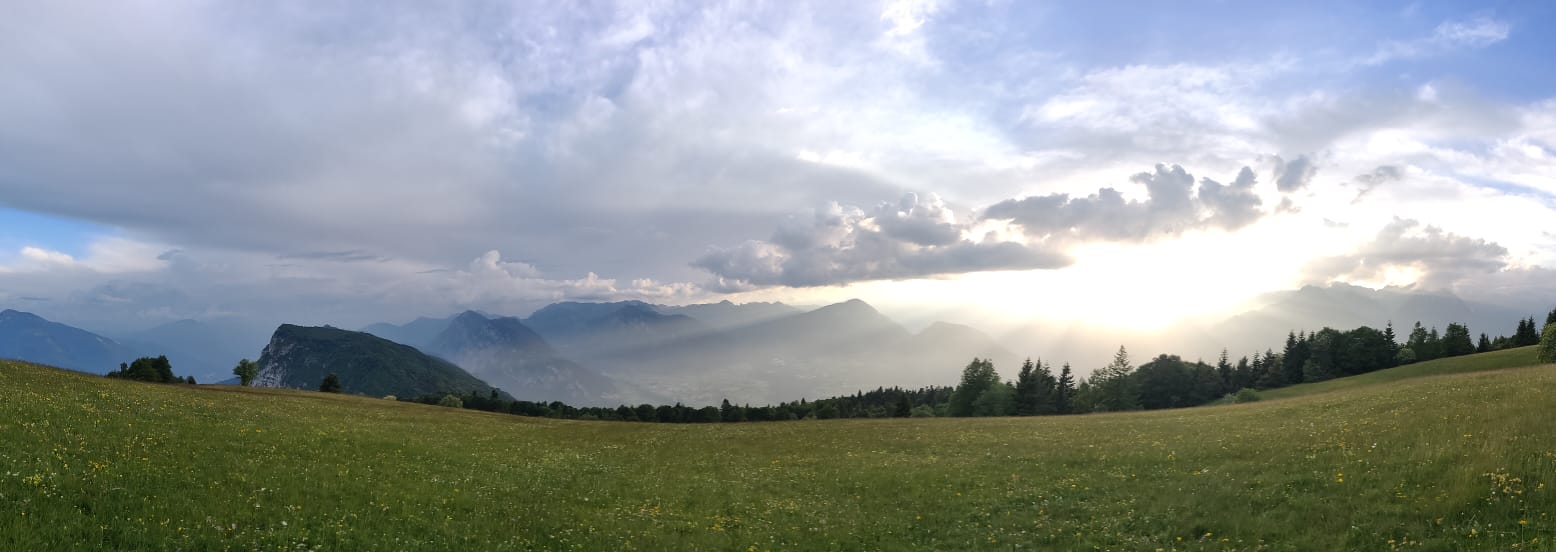 Flowering meadows on Monte Casale above the Comano Terme valley
